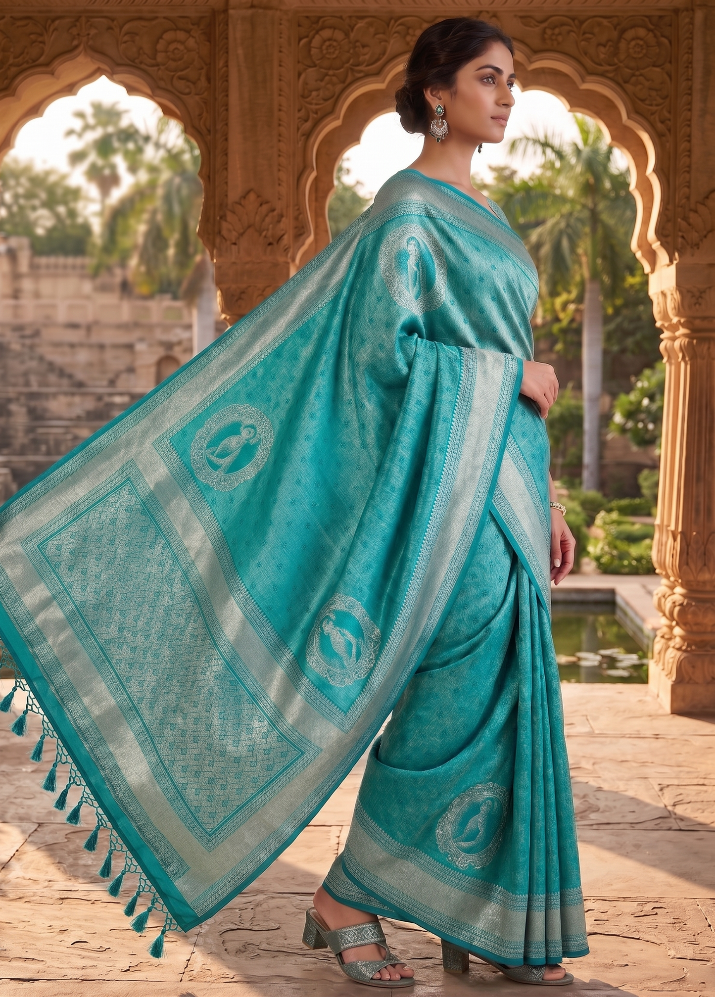 Blue Woven Design Kanjivaram Saree
