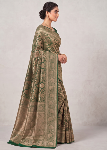 Green Woven Design Art Silk Kanjivaram Saree