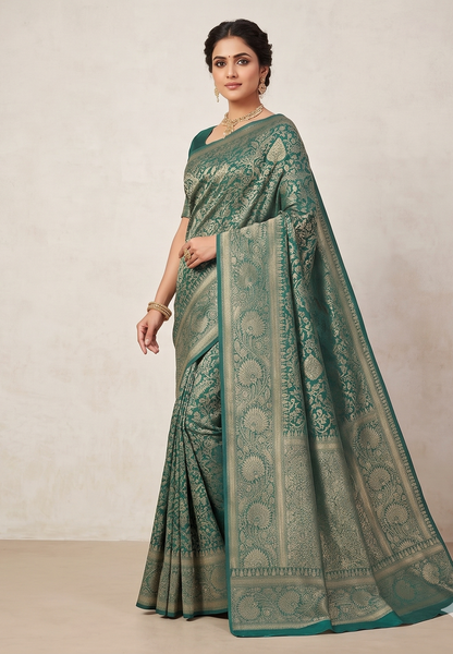 Light Green Woven Design Art Silk Kanjivaram Saree