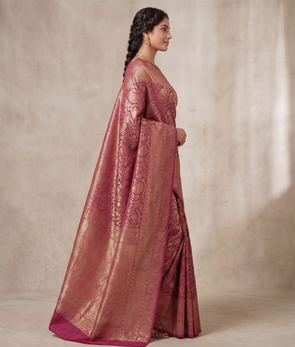 Lavender Woven Design Art Silk Kanjivaram Saree
