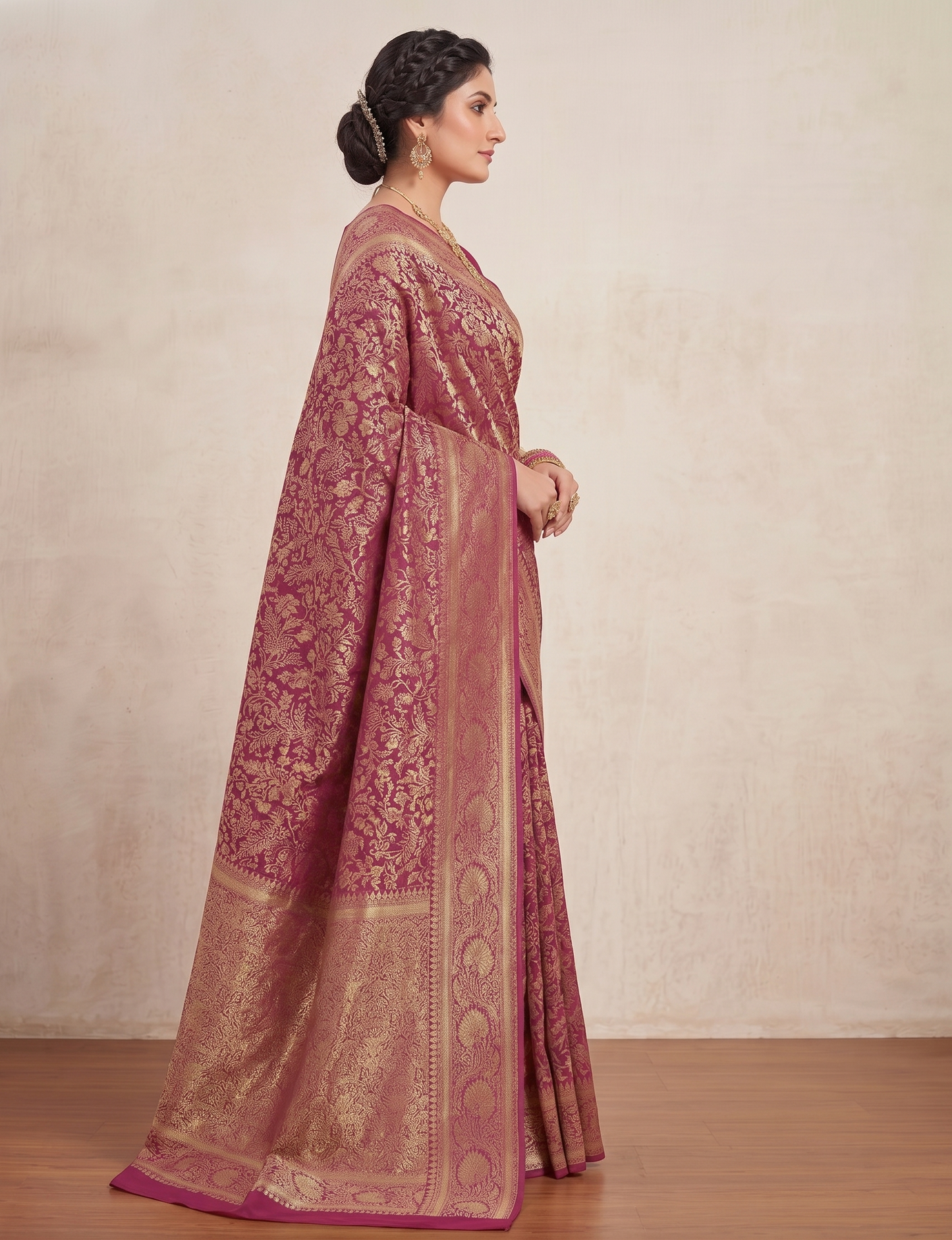 Pink Woven Design Art Silk Kanjivaram Saree
