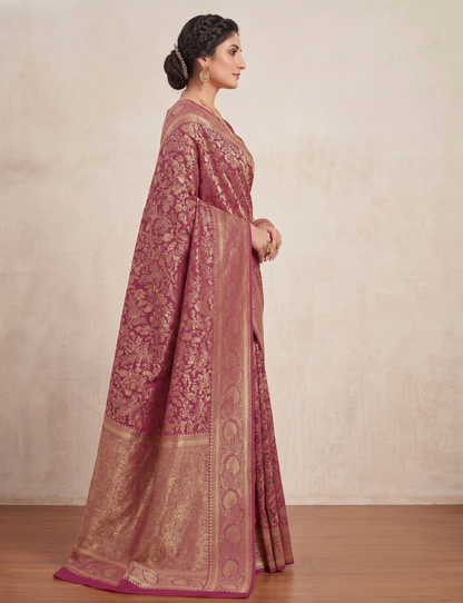 Pink Woven Design Art Silk Kanjivaram Saree