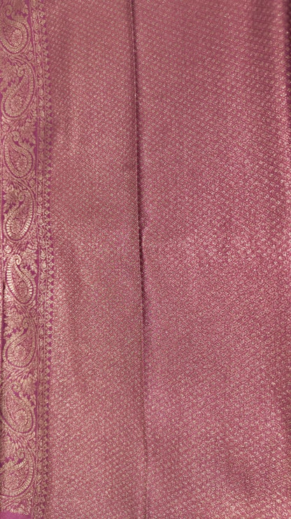 Lavender Woven Design Art Silk Kanjivaram Saree