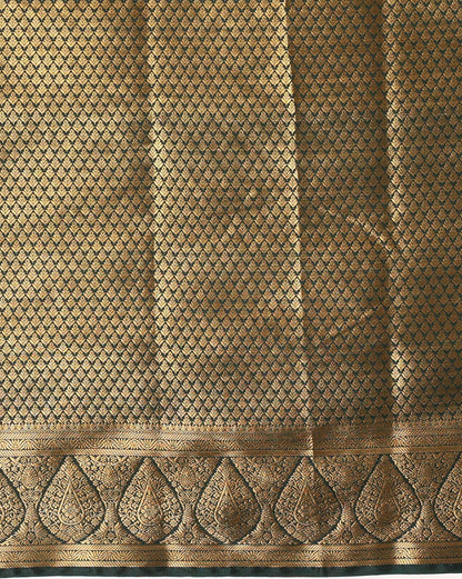 Off White Green Woven Design Balaton Saree