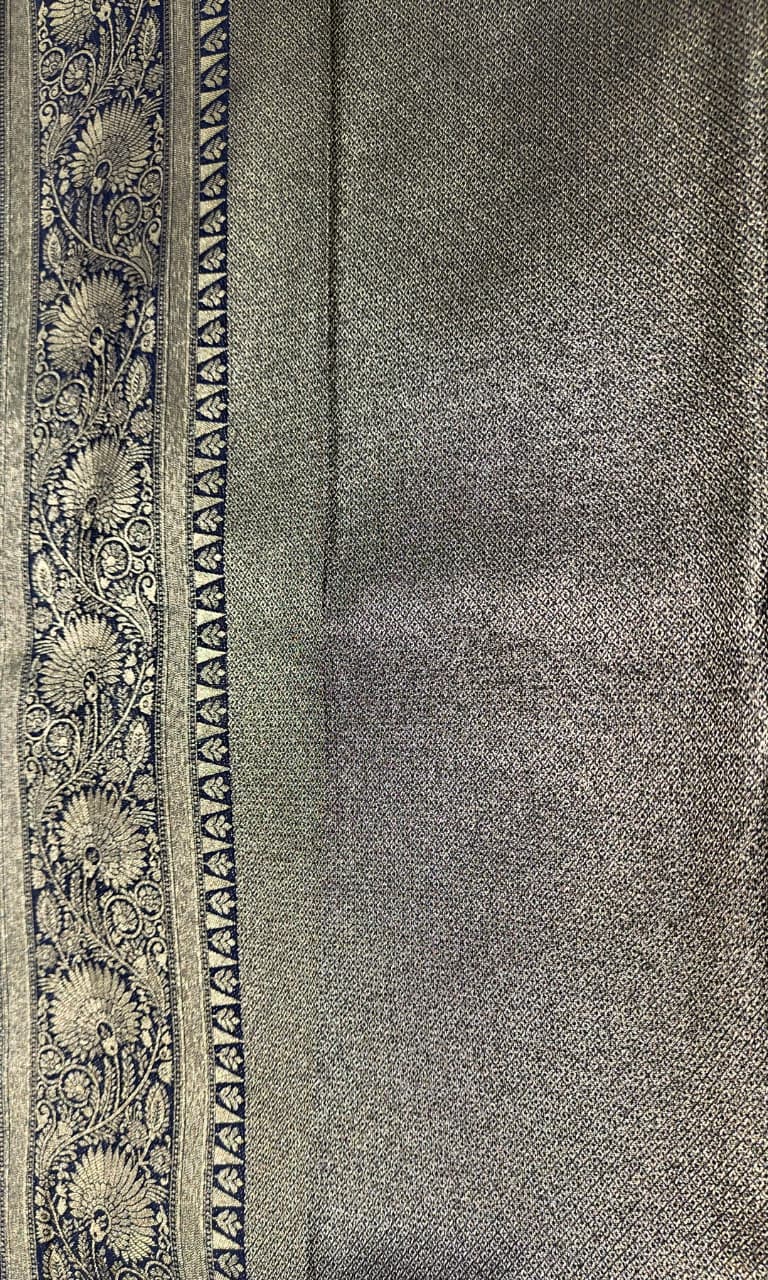 Navy Blue Woven Design Art Silk Kanjivaram Saree