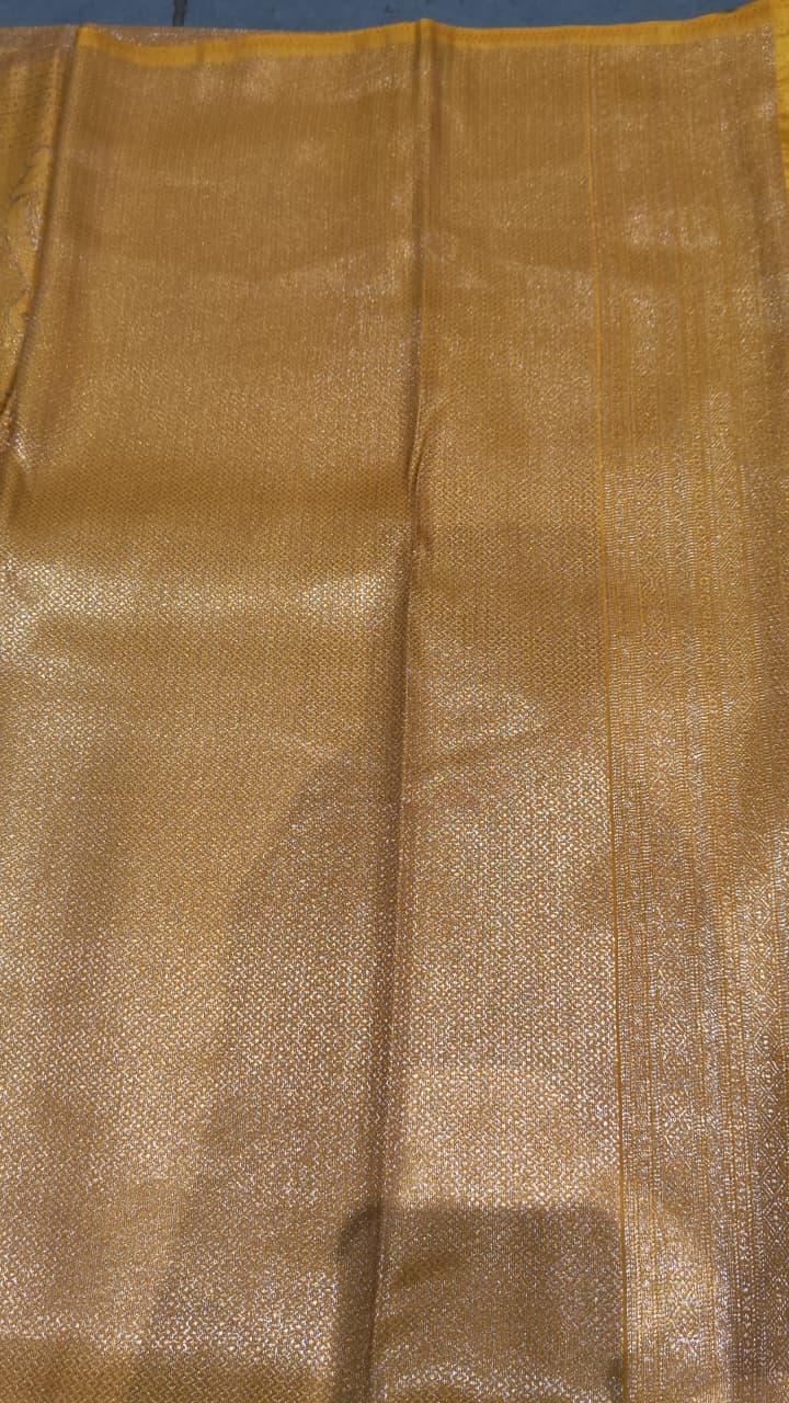 Yellow Woven Design Art Silk Kanjivaram Saree
