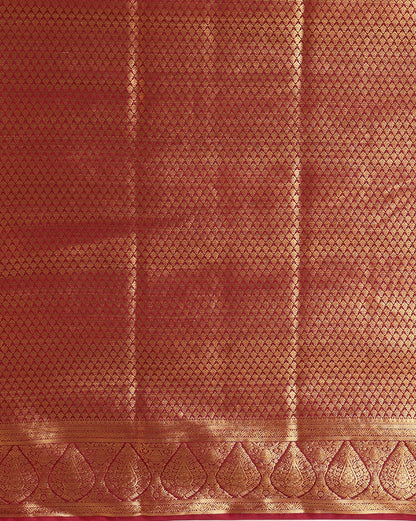 Off White Maroon Woven Design Balaton Saree