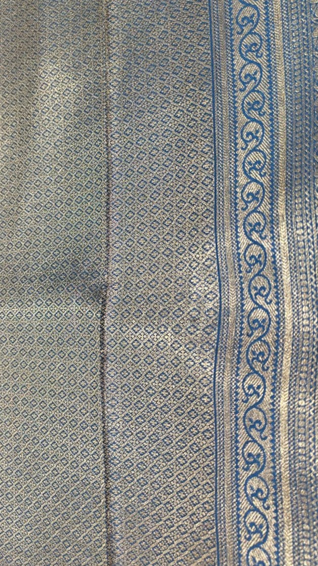 Dark Blue Woven Design Art Silk Kanjivaram Saree