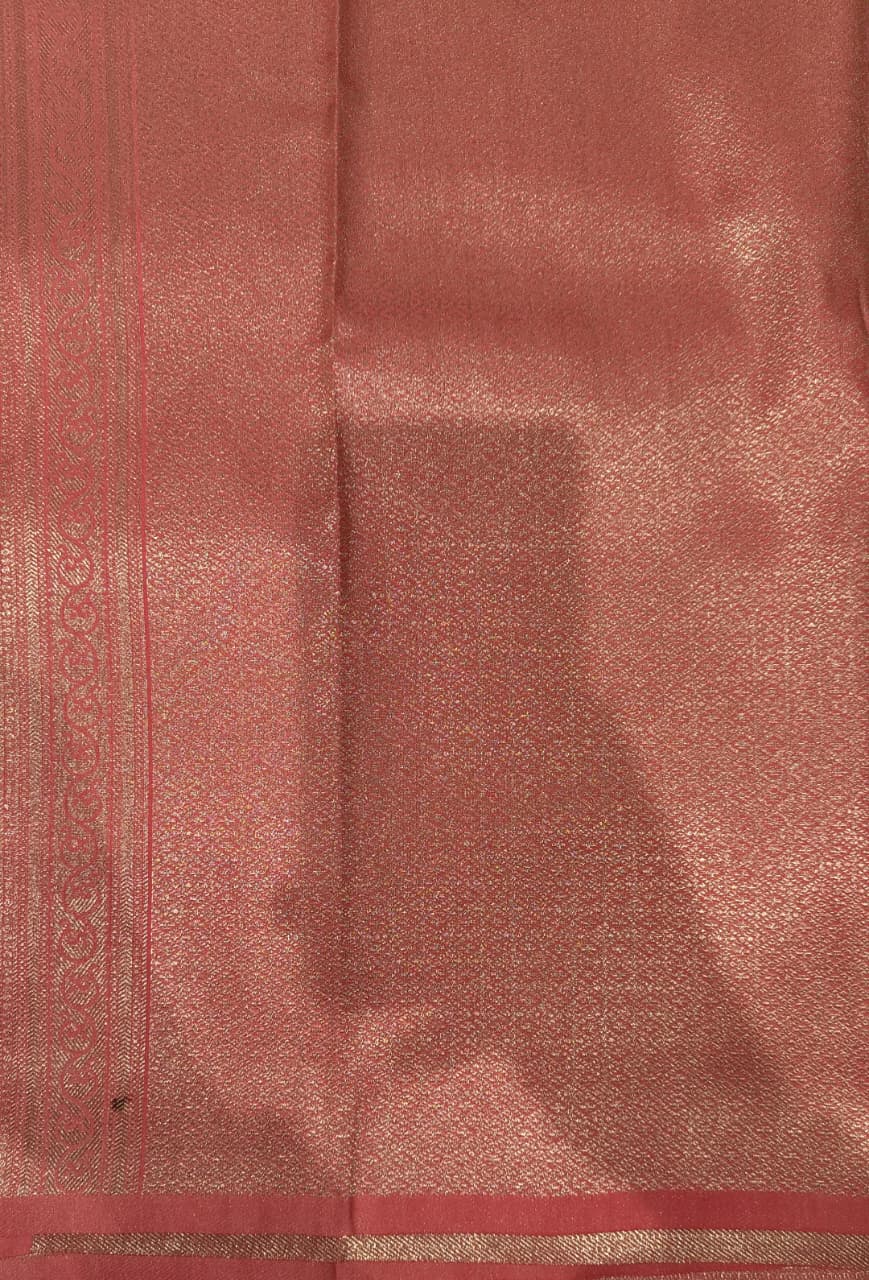 Peach Woven Design Art Silk Kanjivaram Saree
