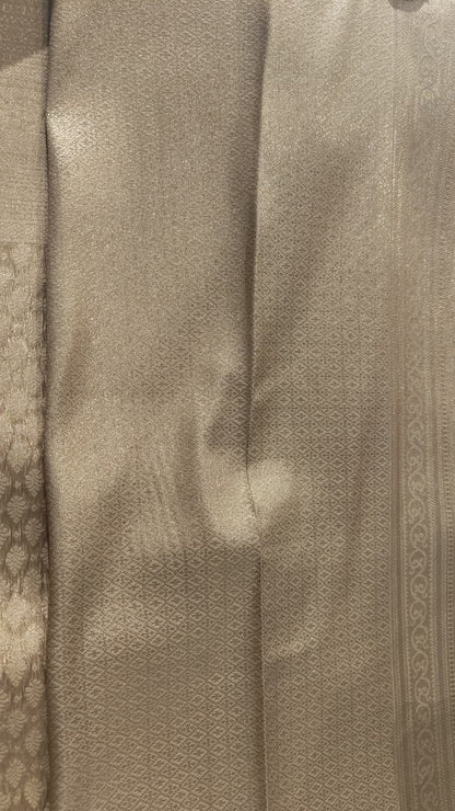 Beige Woven Design Art Silk Kanjivaram Saree