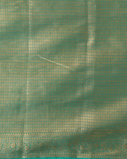 Off White Dark Blue Woven Design Balaton Saree