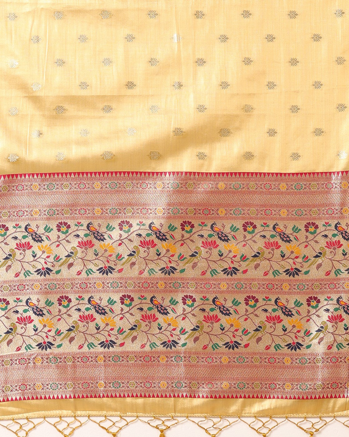 Gold Woven Design Viscoris Saree