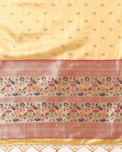 Gold Woven Design Viscoris Saree