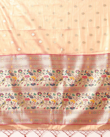 Orange Woven Design Viscoris Saree