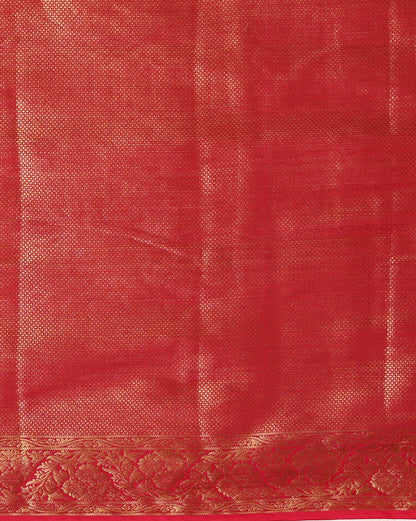 Off White Red Woven Design Balaton Saree