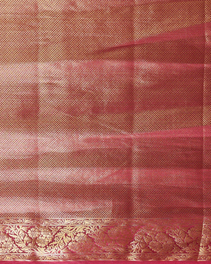 Off White Maroon Woven Design Balaton Saree