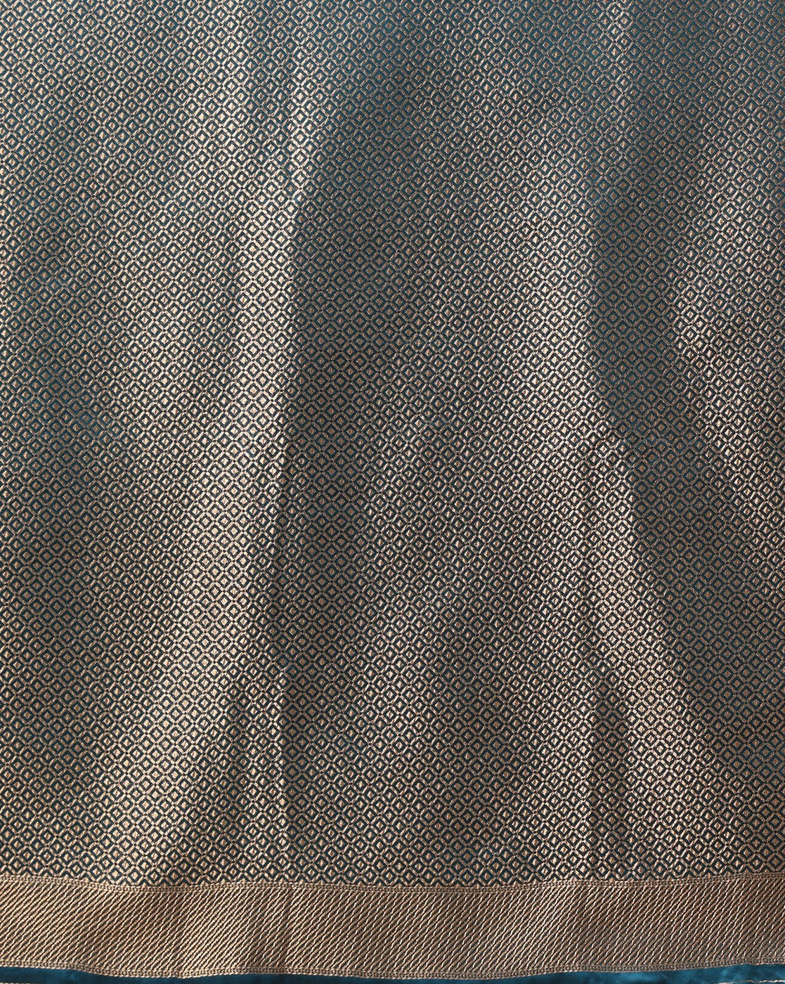 Dark Blue Woven Design Crape Saree
