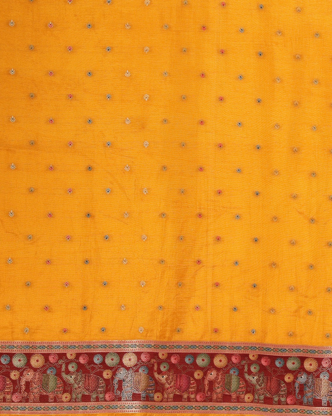 Mustard Woven Design Viscoris Saree