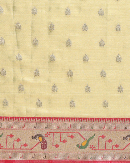 Green Woven Design Viscoris Saree