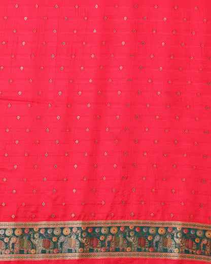 Rani Pink Woven Design Viscoris Saree