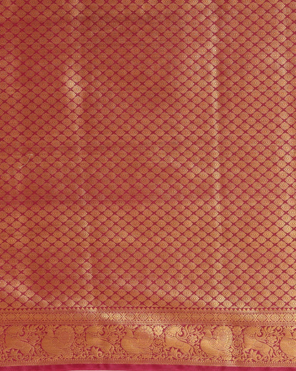 Off White Maroon Woven Design Balaton Saree