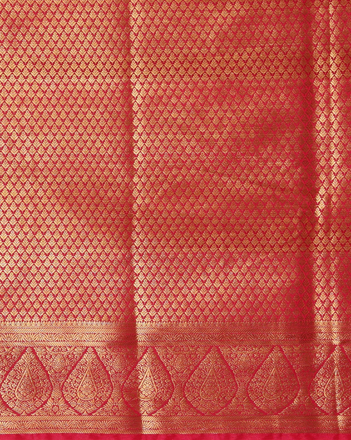 Off White Rani Woven Design Balaton Saree