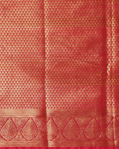 Off White Rani Woven Design Balaton Saree
