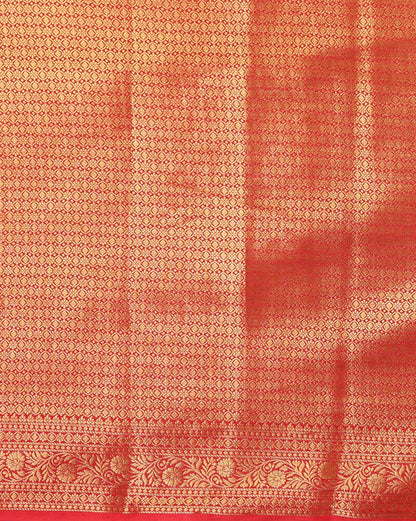 Off White Red Woven Design Balaton Saree
