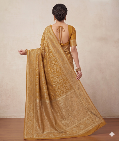 Yellow Woven Design Art Silk Kanjivaram Saree